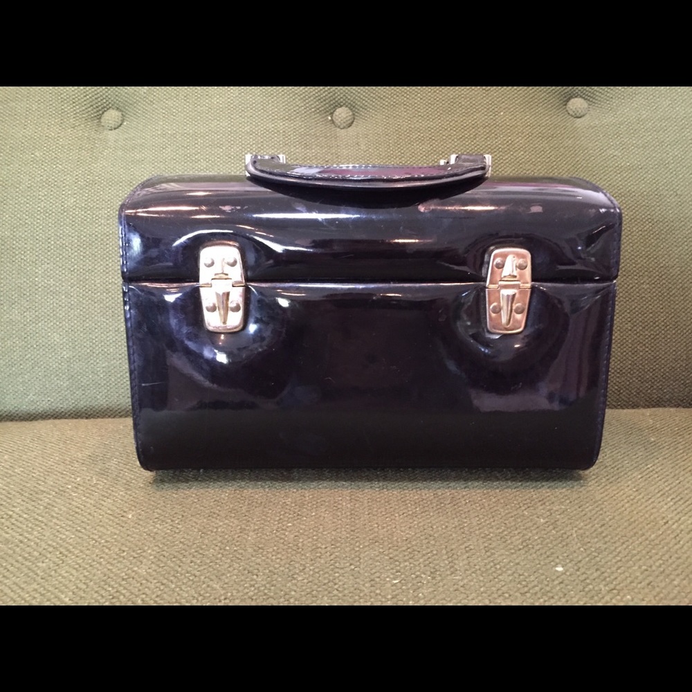Vintage cosmetic patent leather case